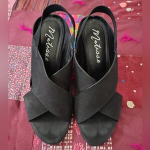 Matisse Black Crisscross Platform Sandals